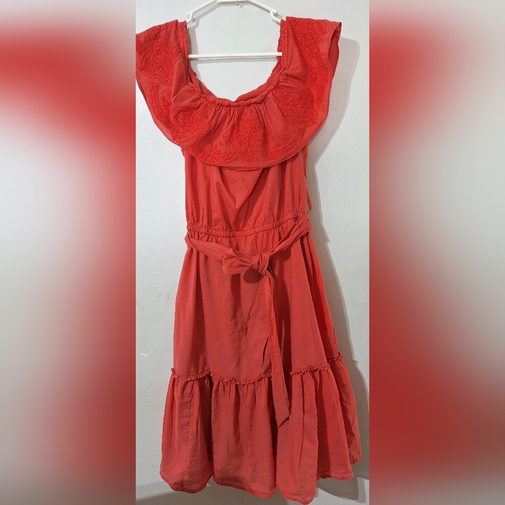 Ralph Lauren Coral Ruffled Dress